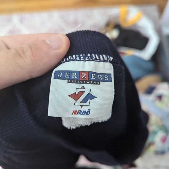 Vintage jerzees active wear Christmas sweater mice and stockings funny size L - Picture 3 of 3